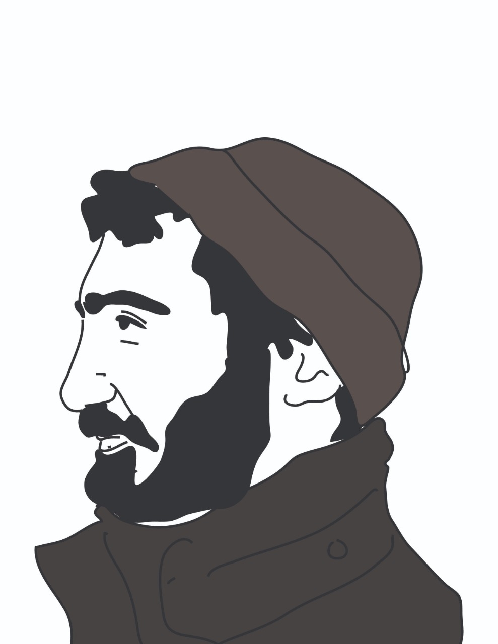 Illustrated portrait of Vasileios Milias