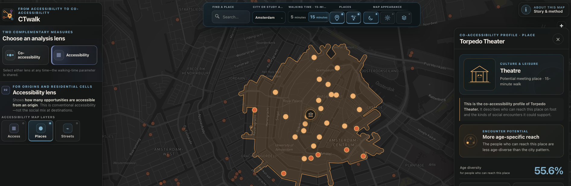 Preview of the current CTwalk Map interface